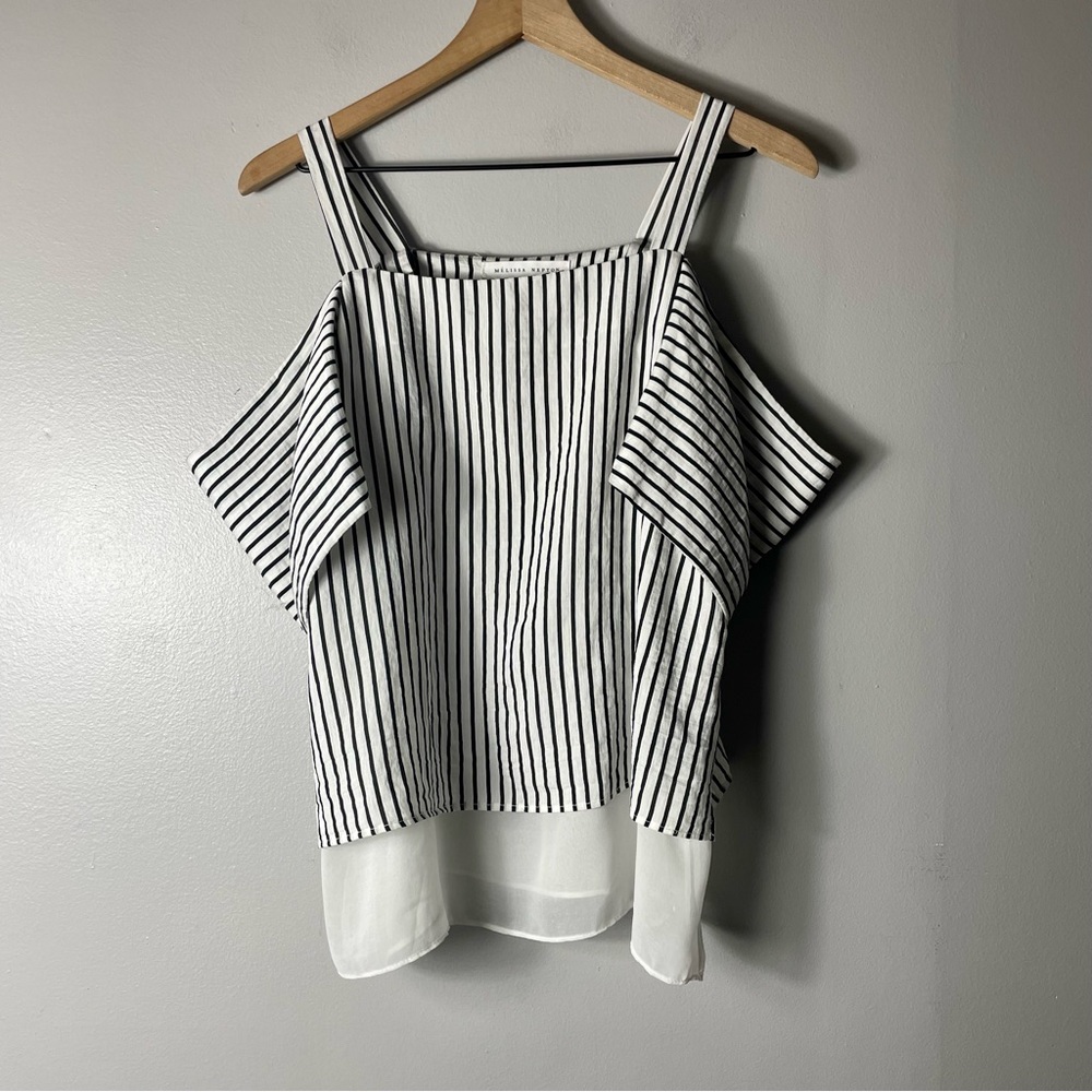 Melissa Nepton Stripe Cold Shoulder Top